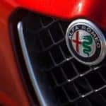 Close up of the Alfa Romeo badge in 2018