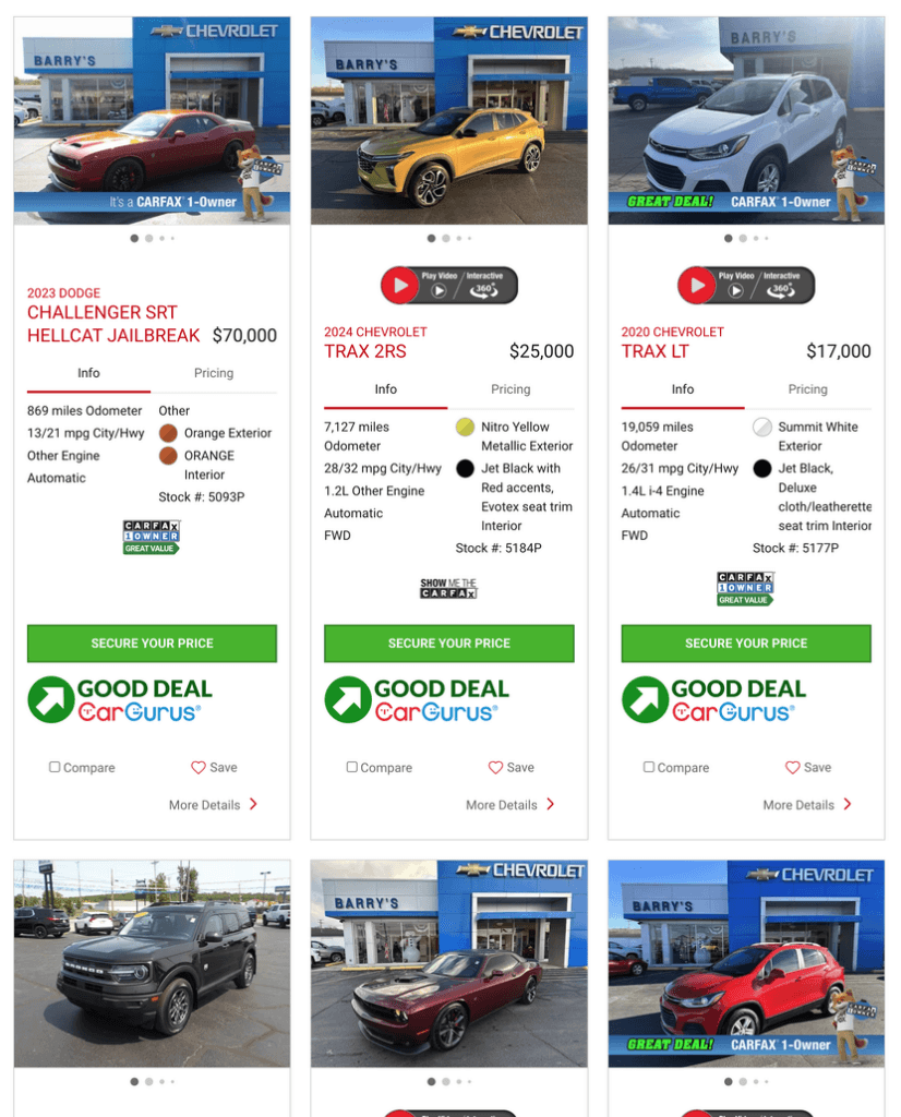 Barry's Chevrolet Certified Pre-Owned Inventory