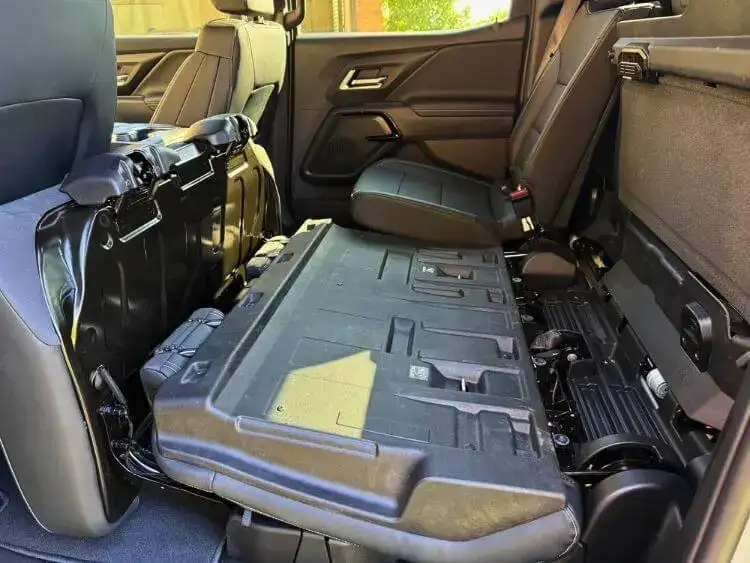 2025 Chevrolet Silverado LT with the back seats down showing the space