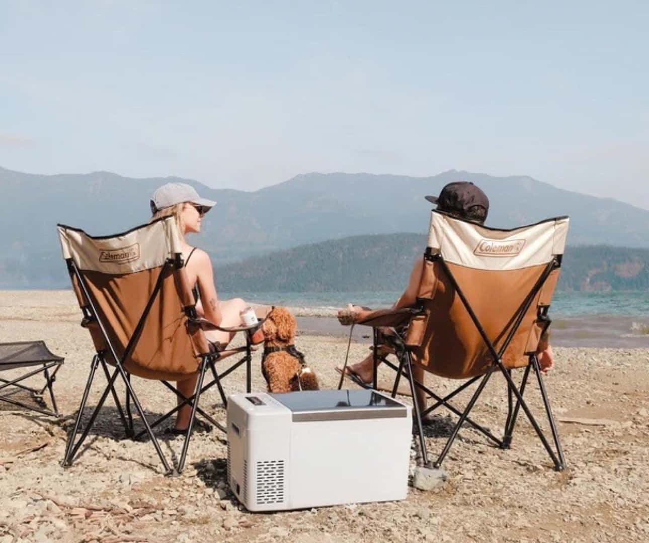 Campers With Portable Electric Cooler