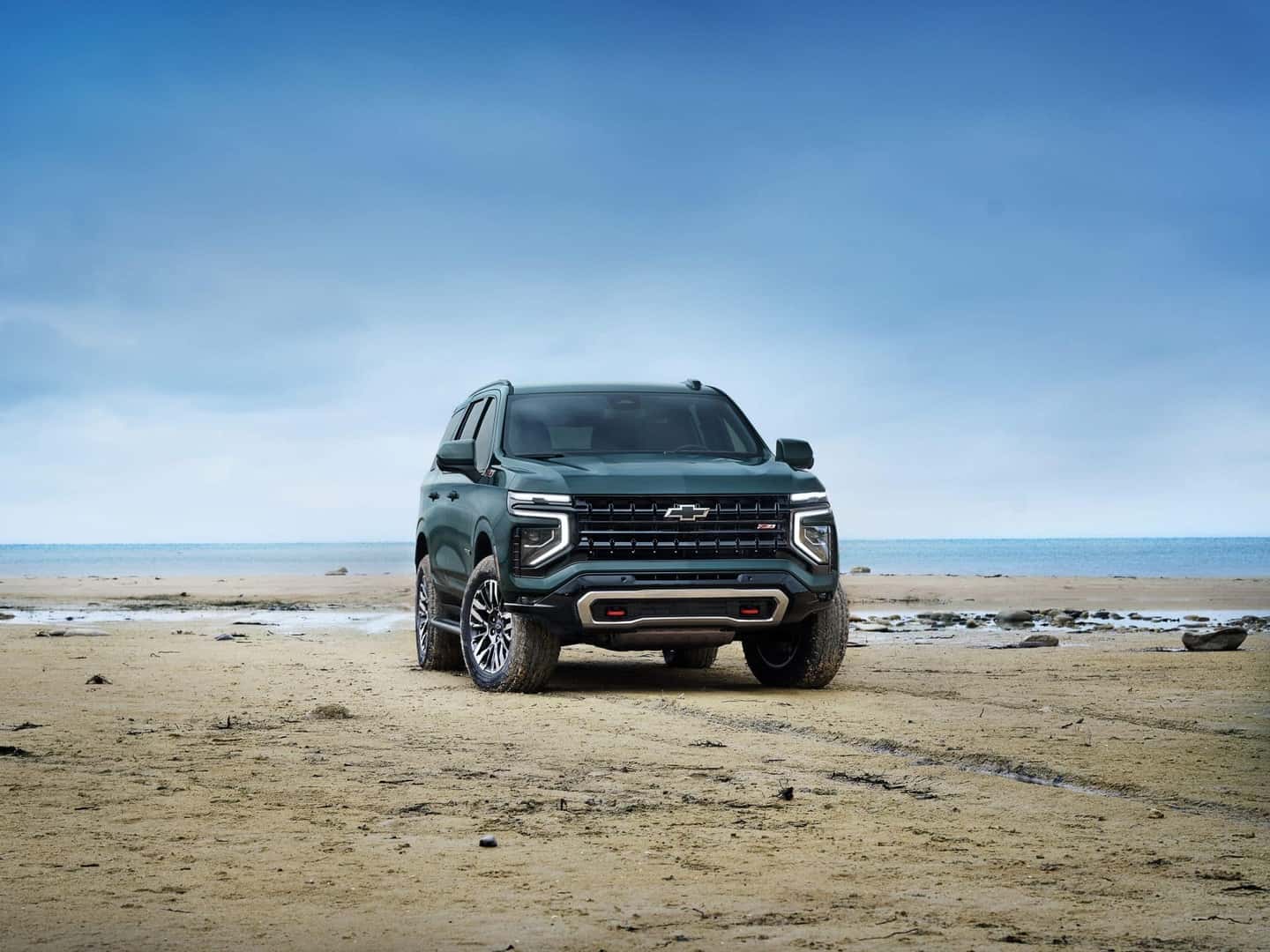 The Epic And Off-Roading Master, The 2026 Chevrolet Tahoe Z71, Parked On A Beautiful Beach