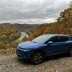 2026 Chevrolet Equinox EV parked on a rural overlook above Ohio Brush Creek valley in Adams County, Ohio
