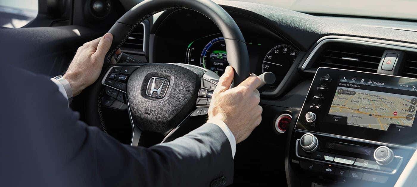 2019 Honda Insight available leather wrapped steering wheel