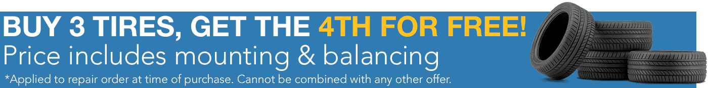 Beaverton Honda Tire Special -buy 3 tires and get the 4th for free! Price includes mounting and balancing!