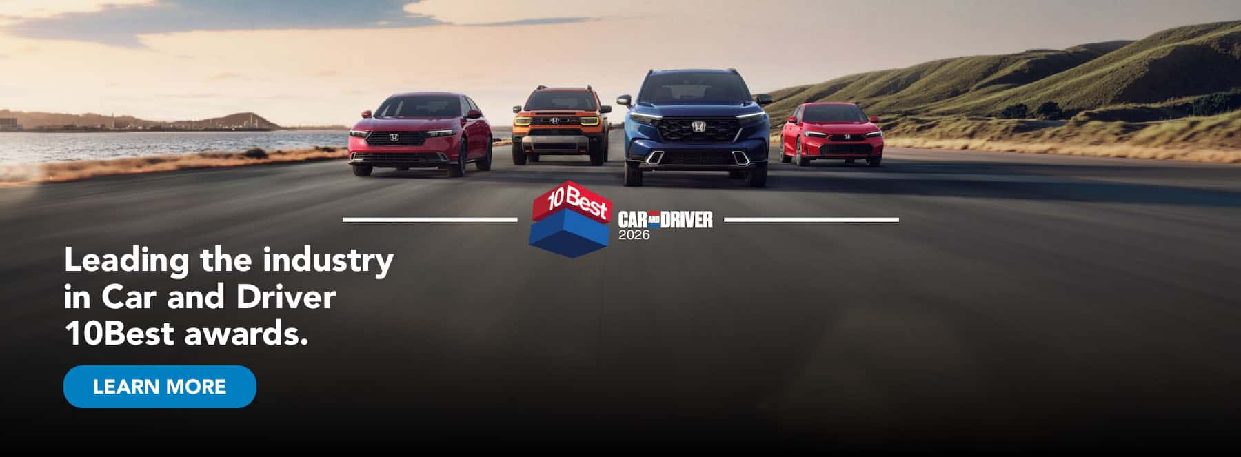 Honda is Leading the industry in Car and Driver 10Best awards.