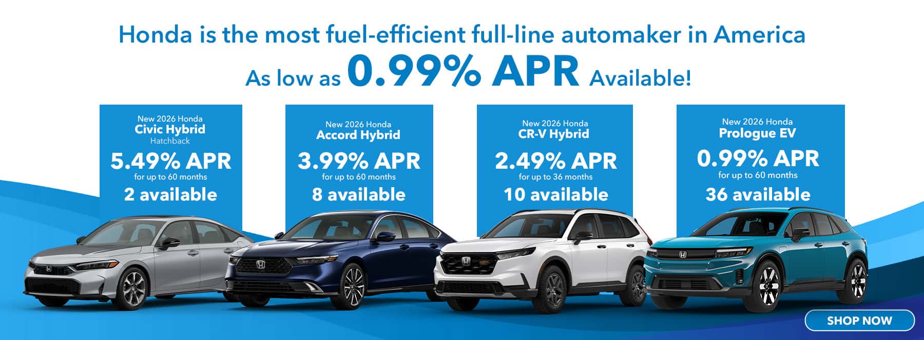 Honda Hybrid Models - As low as 0.99% APR Available!