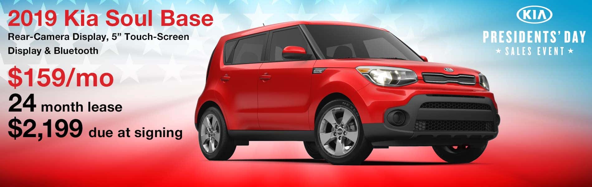 Lease a 2019 Kia Soul Base for $159 per month with $2,199 due at signing