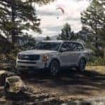 New 2022 Kia Telluride parked on a sunny day in the mountains