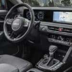 Black interior of the 2024 Kia Seltos with the heater on 72 degrees