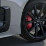 A closeup of a Kia tire