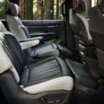 The interior seating of a blue 2026 KIA EV9