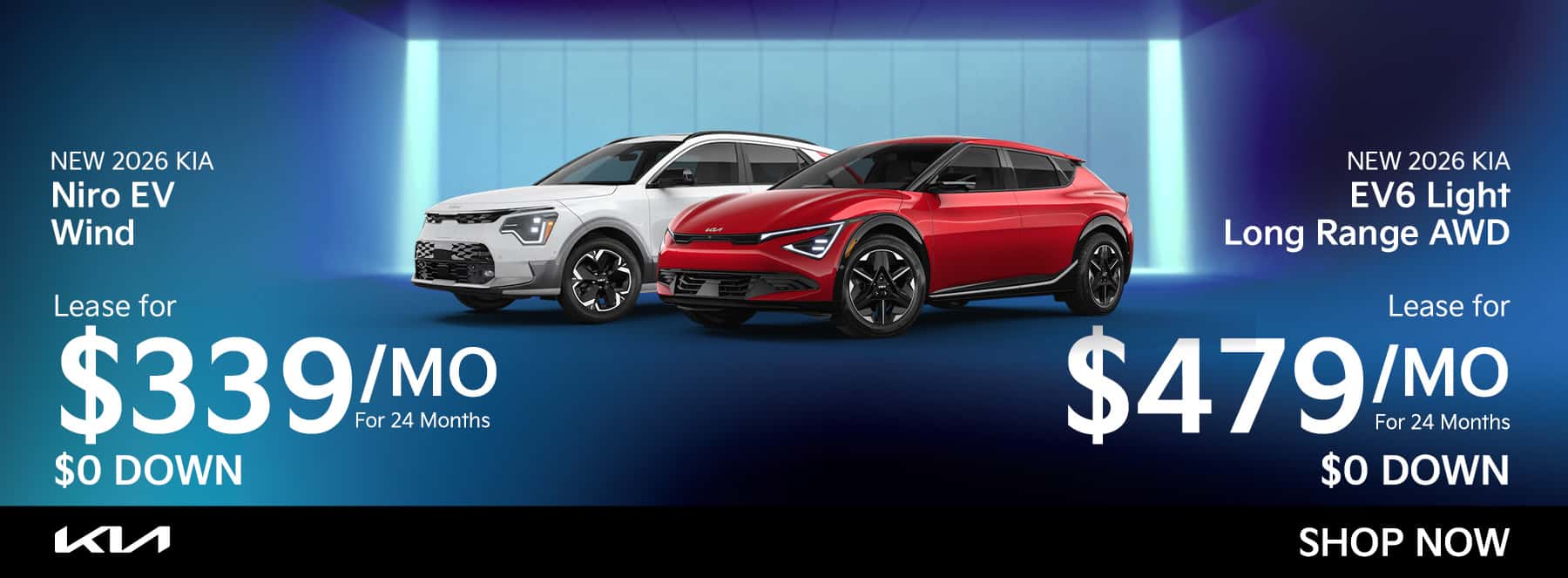 Lease a Kia Niro EV for 339 or EV6 Light Long Range AWD for 479 with zero down
