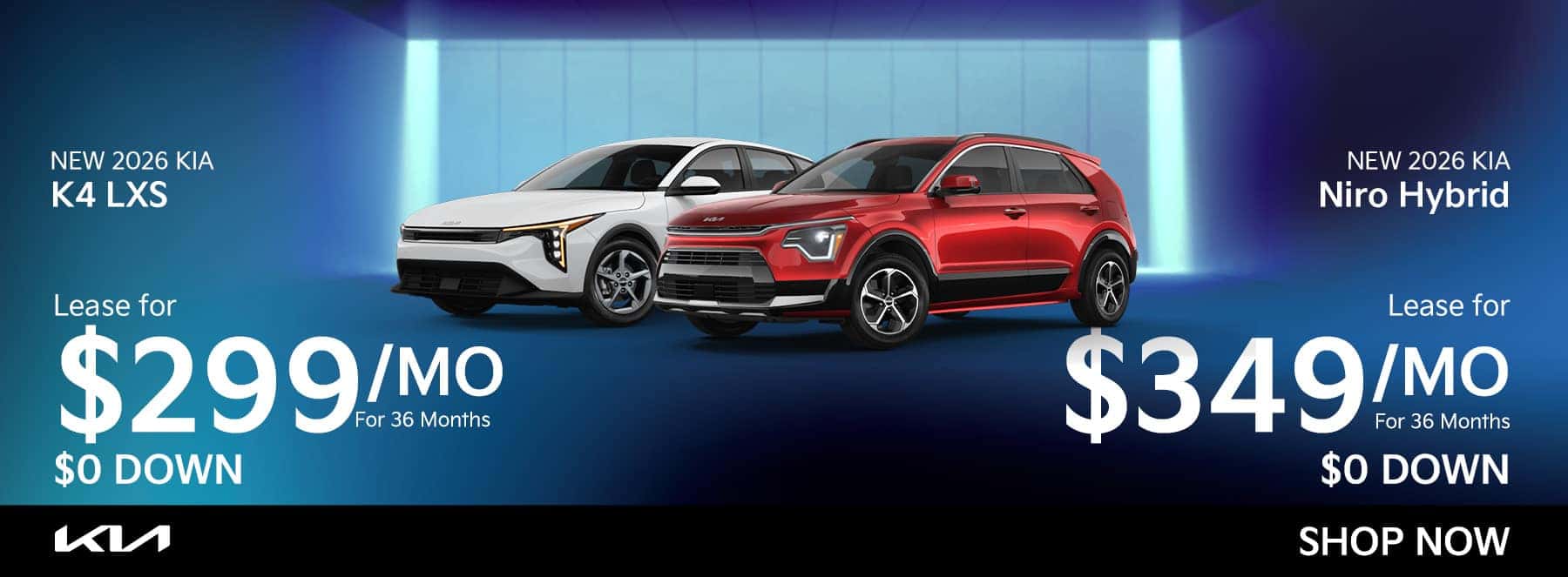 K4 for two ninety nine a month or niro hybrid for three forty nine a month