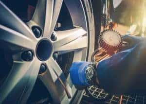 Checking tire pressure