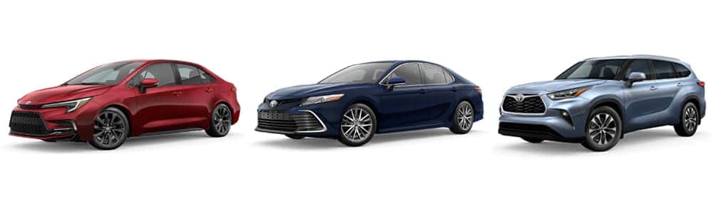 Toyota Corolla vs. Camry vs. Highlander model