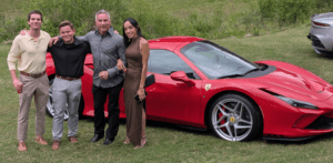 people standing next to Toyota car