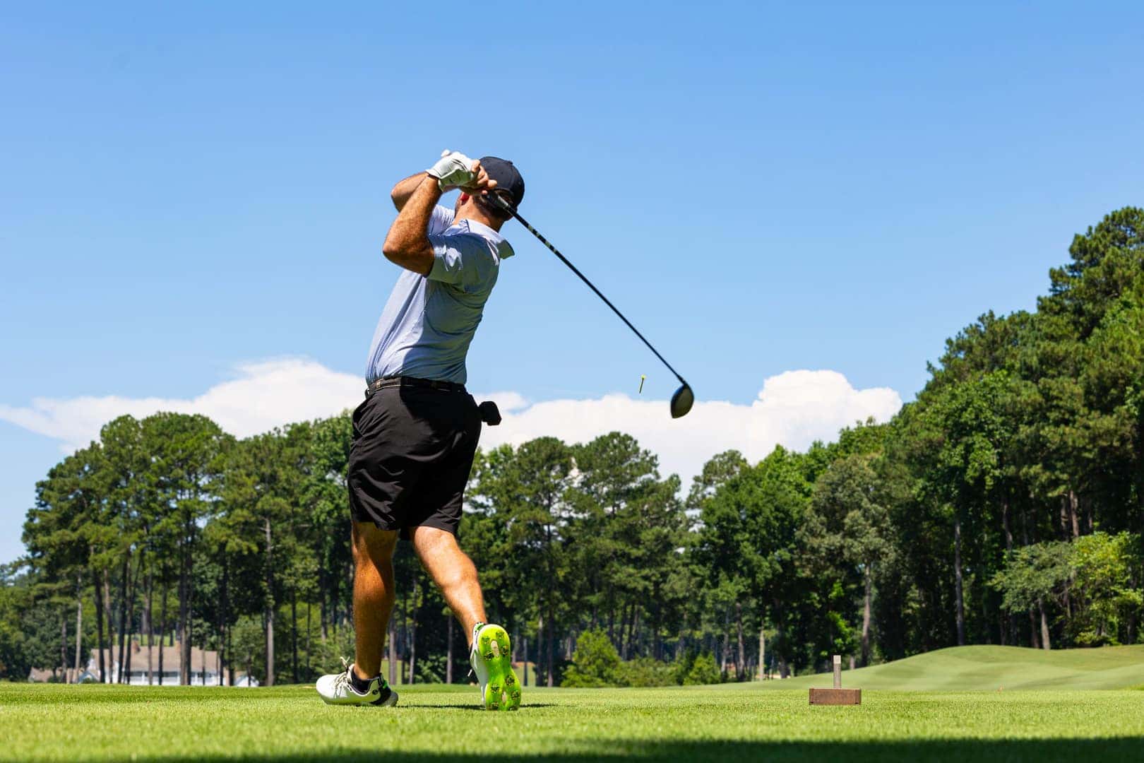 Golfer taking a swing