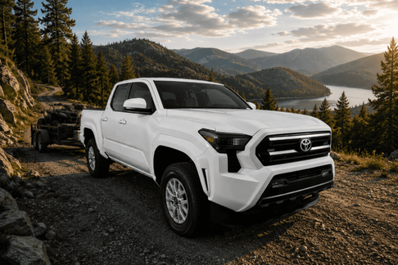 Toyota Tacoma on a mountain trail adventure