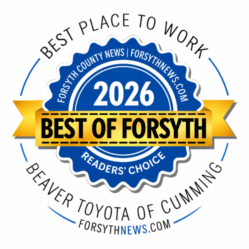 2026 Best of Forsyth Readers' Choice Best Place to Work award for Beaver Toyota of Cumming
