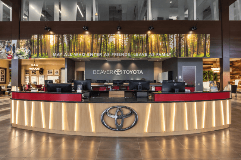 Beaver Toyota reception showroom
