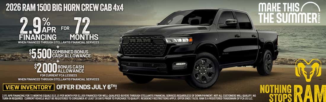 2.9% for 72 months + $4,400 combined bonus cash allowance + $2,000 bonus cash allowance offer ends July 6th