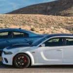 Blue and White 2020 Dodge Charger on country road