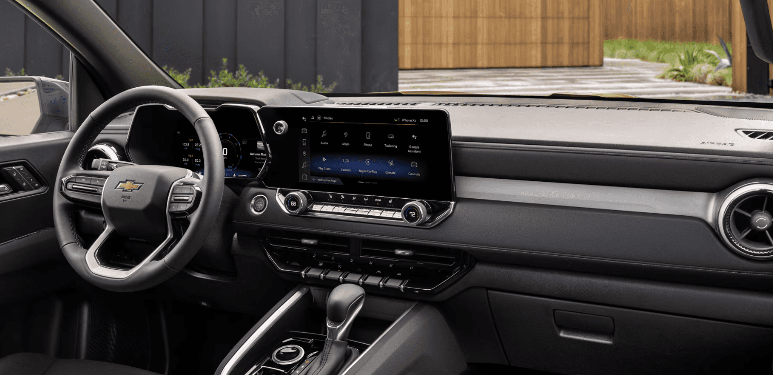 Interior of gray 2026 Chevy Colorado for sale near Dublin, OH