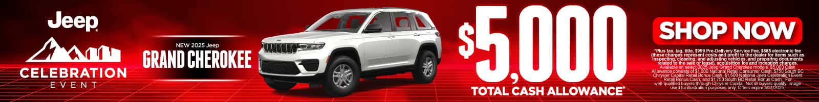 2025 Jeep Grand Cherokee $5,000 Total Cash Allowance*