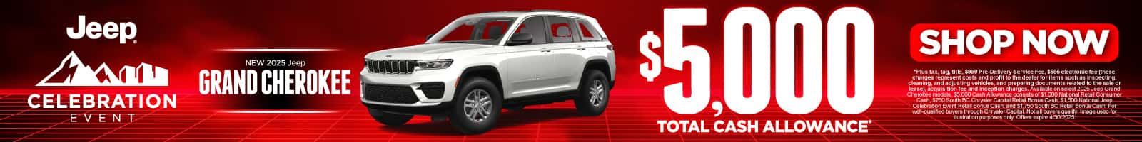 2025 Jeep Grand Cherokee $5,000 Total Cash Allowance*