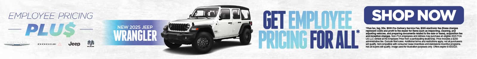 New 2025 Jeep Wrangler Get Employee Pricing for All*