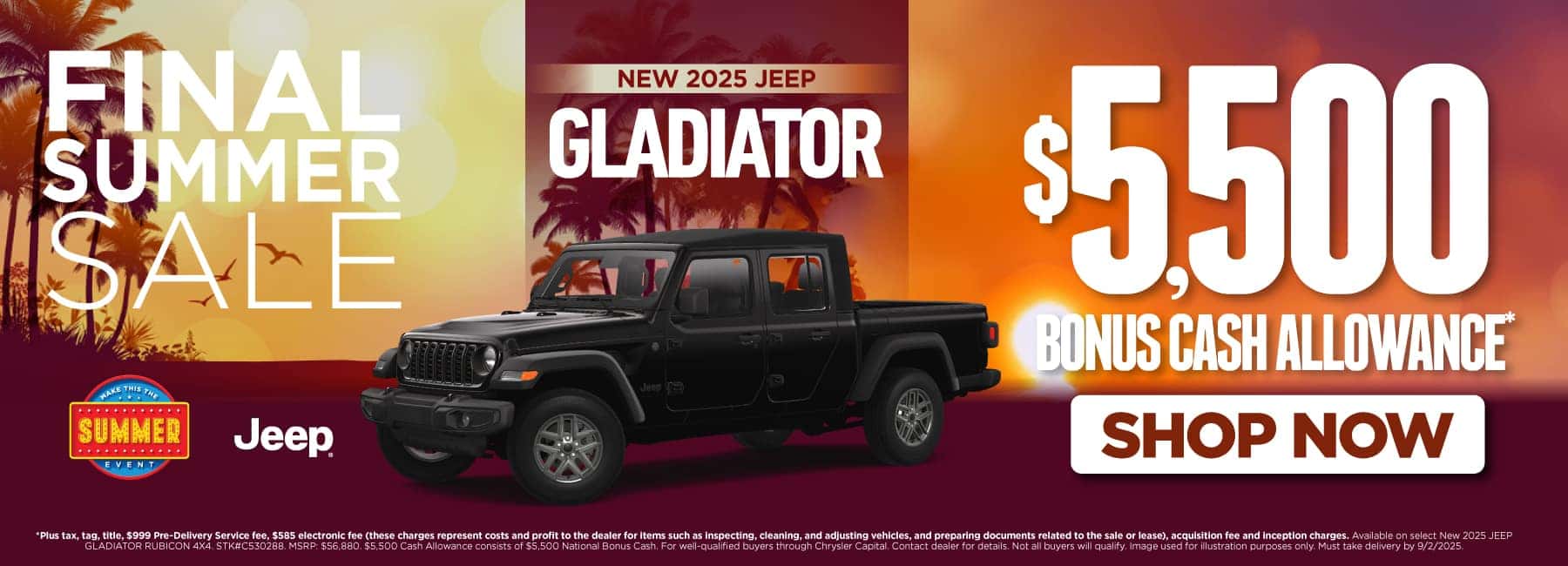 New 2025 Jeep Gladiator Get $5,500 Bonus Cash Allowance*
