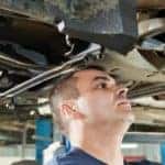 Mechanic working on truck