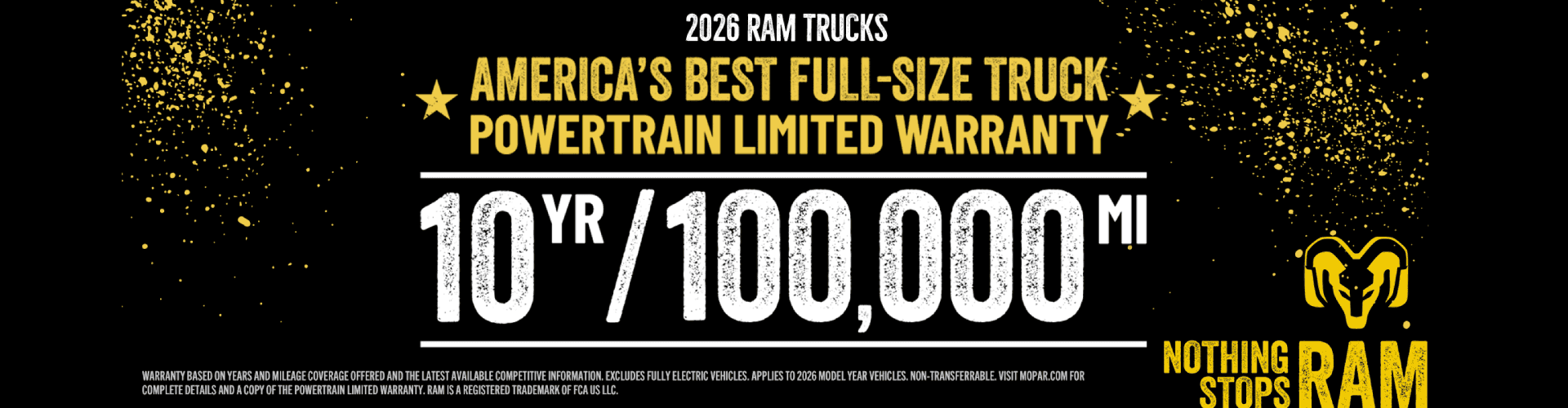 America's best full-size truck powertrain limited warranty: 10yr/100,000mi