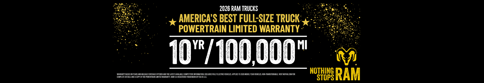 America's best full-size truck powertrain limited warranty: 10yr/100,000mi
