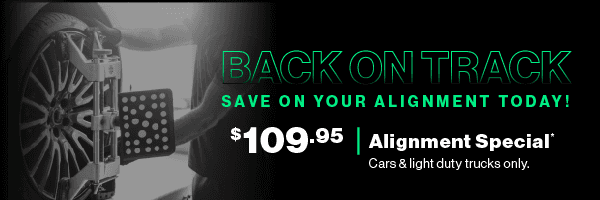 Back on Track | Save on Your Alignment Today! $109.95 Alignment Special” width=
