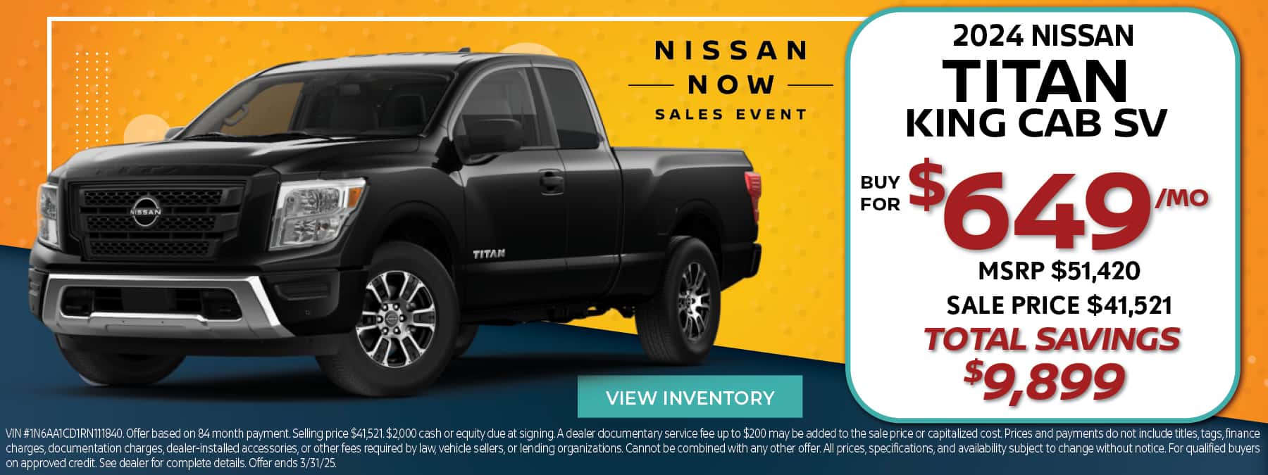 2024 Nissan Titan King Cab SV