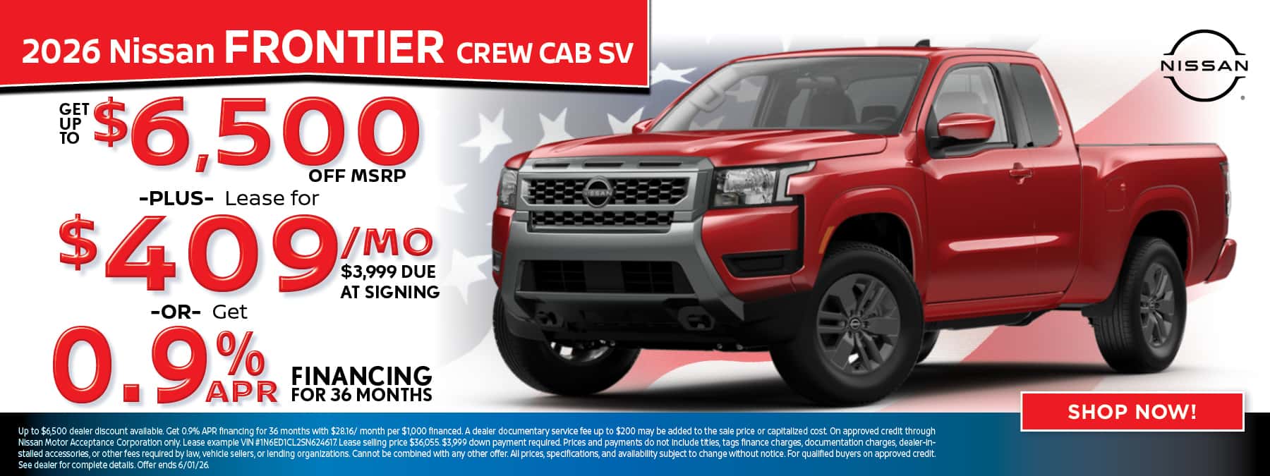 2026 Nissan Frontier Crew Cab SV