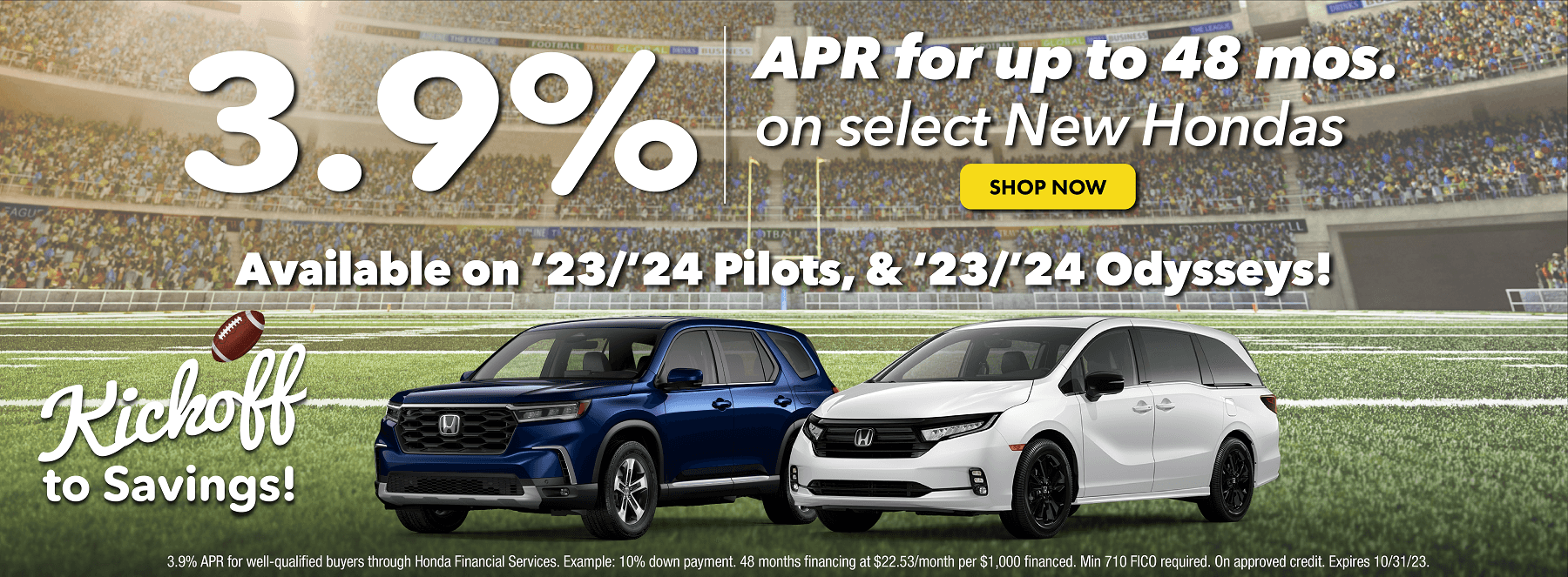 3.9% APR Pilots & Odysseys