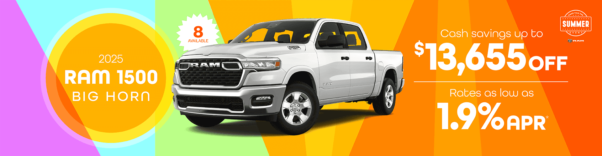 2025 RAM 1500 Big Horn : Cash savings up to up to $13,655 off - Rates as low as 1.9% APR -