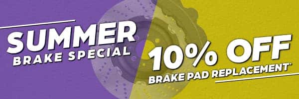 Summer Break Special | 10% Off Brake Pad Replacement” width=