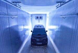 VW ID-Buzz in a container