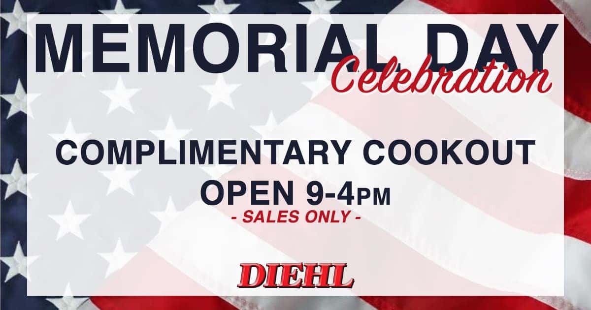 memorial day cookout diehl auto butler salem ohio robinson grove city chrysler dodge jeep ram chevrolet buick cadillac toyota volkswagen mitsubishi memorial day sales event