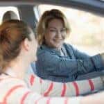 two girls in a car