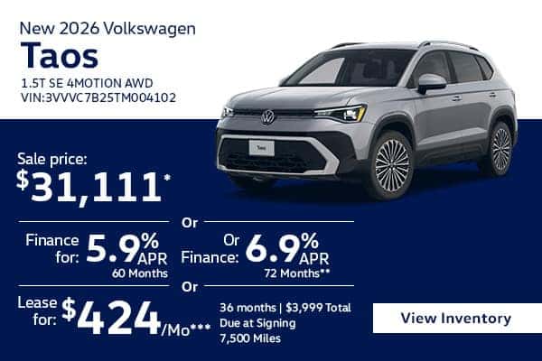 New 2026 Volkswagen Taos 1.5T SE 4MOTION AWD