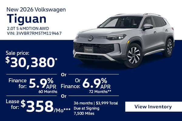 New 2026 Volkswagen Tiguan 2.0T S 4MOTION AWD