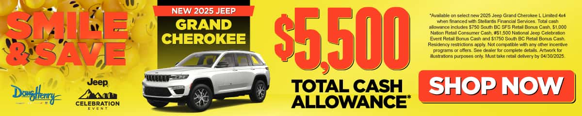 NEW 2025 JEEP GRAND CHEROKEE L LIMITED 4X4 $5,500 TOTAL CASH ALLOWANCE*