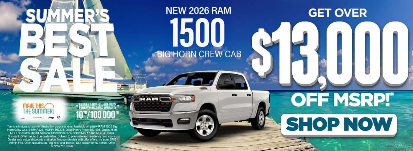 New 2026 RAM 1500 Big Horn Crew Cab Up To $14,465 Off MSRP!*