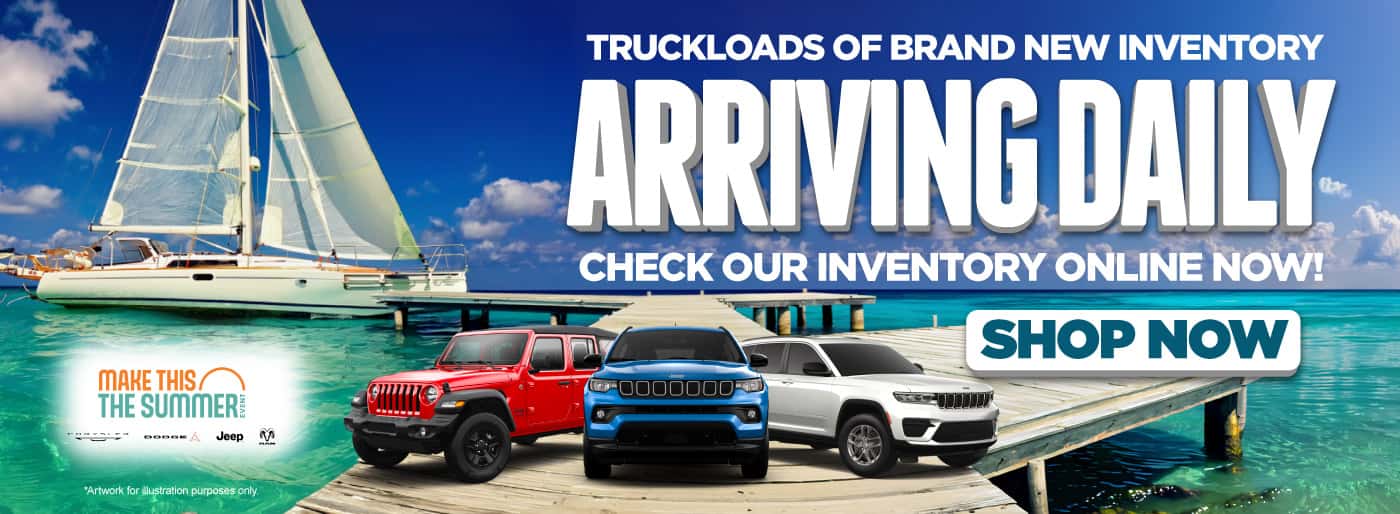 "Truckloads of brand new inventory ARRIVING DAILY" Check our inventory online now!