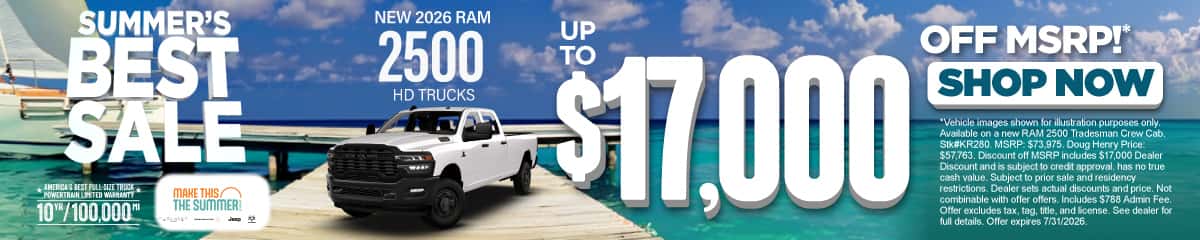 New RAM 2500 HD Trucks Up To $17,000 Off MSRP!*