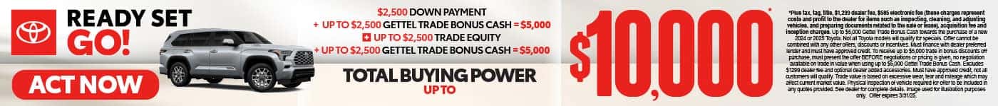 Total Buying Power Up to $10,000 